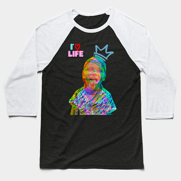 i love life, happy boy Baseball T-Shirt by LordPuszek